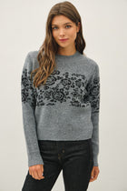 Floral Jacquard Ultra Soft Sweater