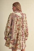 Paisley Print Button Down Mini Dress