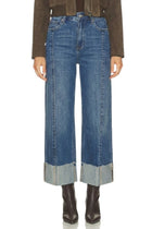 Alice Ultra High Seam Detail Cuffed Wide Leg Jeans