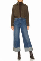 Alice Ultra High Seam Detail Cuffed Wide Leg Jeans