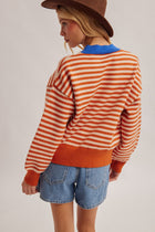 Multi Color Striped Sweater - Pumpkin