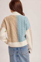 Mock Neck Cable Knit Sweater