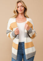 Lurex Detail Striped Cardigan