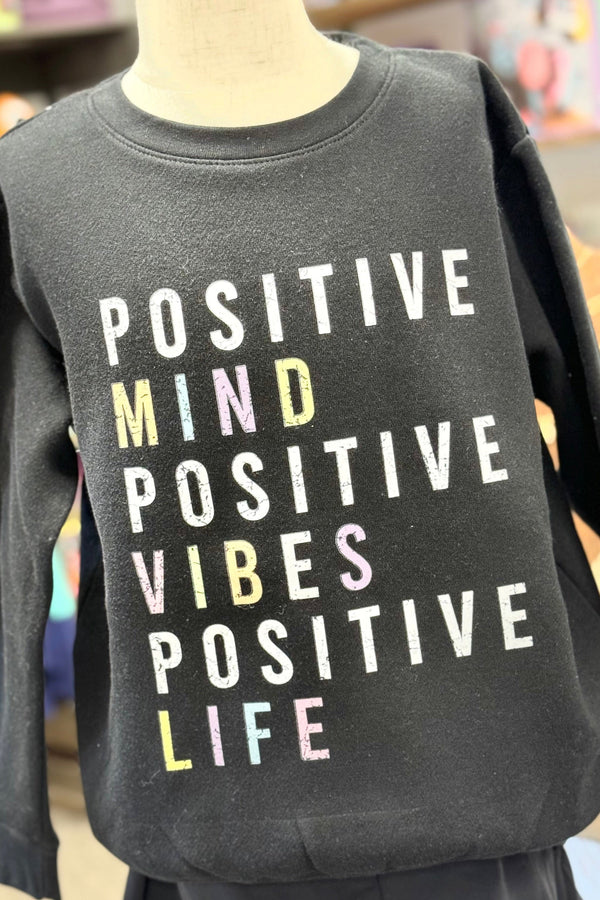 Girl's Graphic Crewneck - Positive Vibes