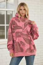 Floral Print Hoodie - Pink Mix