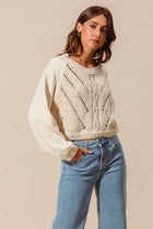 Cable Knit Raglan Detail Sweater