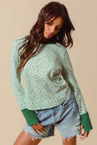 Textured Floral Knit Top