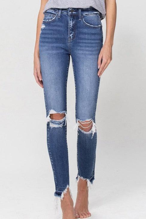 Gina High Rise Distressed Skinny Jeans