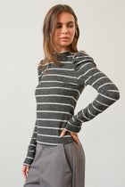 Brushed Knit Striped Top