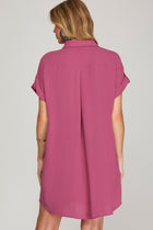 Collared Button Front Shirt Dress