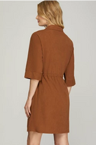 Corduroy Zip Dress