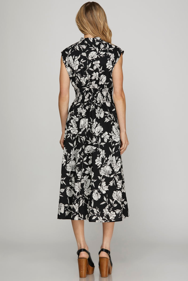 zip front midi dress Rose