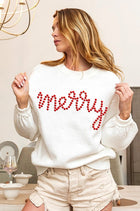 Merry Letter Beads Sweater