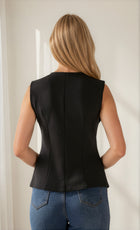 Sleeveless Button Down Knit Vest