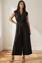 Zip Front Wide Leg Jumpsuit
