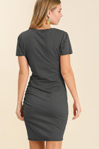 Button Detail Fitted Knit Dress