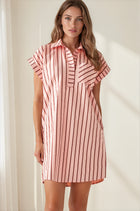 Mix Stripe Mini Dress - Pink