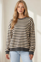 Striped Crewneck Knit Sweater