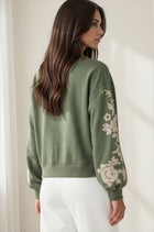 Ultra Soft Embroidered Sleeve Sweatshirt
