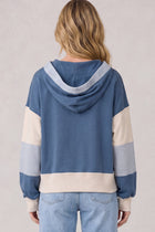 Color Block Long Sleeve Hooded Top