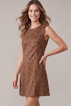 Sleeveless Polka Dot Suede Mini Dress