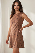 Sleeveless Polka Dot Suede Mini Dress