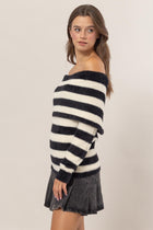 Striped Off-Shoulder Sweater