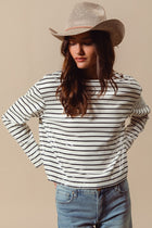 Holiday Sequins Striped Top