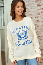 Rinkside Social Club Garment Dyed Crew - Ivory/Blue