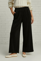 Wide-Leg Chenille Textured Pants