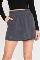 High Waisted Bow Print Skort