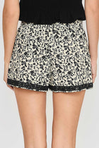 Floral Print Lace Detail Shorts