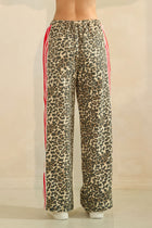 Leopard Print Side Stripe Pants