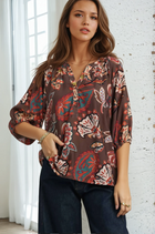 Brown Paisley Top