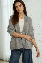 Open Front Cardigan - Heather Grey