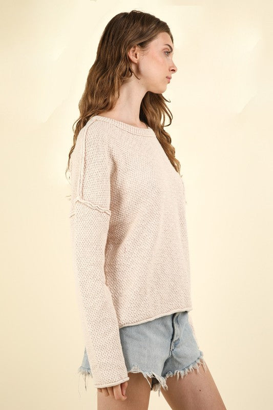 Mineral Washed Sweater - Beige