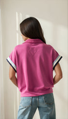 Zip Front Casual Knit Top