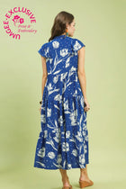 Two-Tone Floral Midi Dress