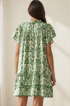 Abstract Print Babydoll Mini Dress