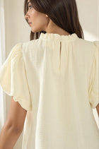 Textured Gauze Puff Sleeve Blouse