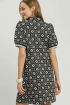 Cinch Waist Floral Short Sleeve Mini Dress