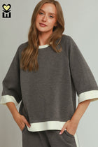 Luxe Knit Color Block Raglan Sleeve Top