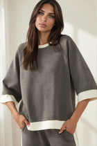 Luxe Knit Color Block Raglan Sleeve Top