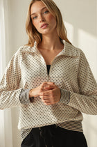 Polka Dot Half Zip Pullover