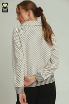 Polka Dot Half Zip Pullover