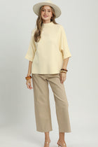 Mock Neck Dolman Sleeve Sweater Top