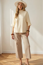 Mock Neck Dolman Sleeve Sweater Top