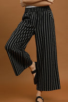 Striped Pull-On Wide Leg Pants