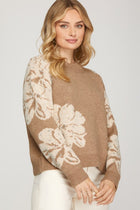 Rhinestone Detail Flower Sweater