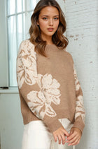 Rhinestone Detail Flower Sweater